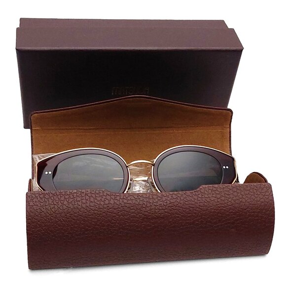 Matsuda Cat Eye Sunglasses M3120 NWT Matsuda M3120 Cat Eye Sunglass Bordeaux Pale Gold Grey Solid  main image 4